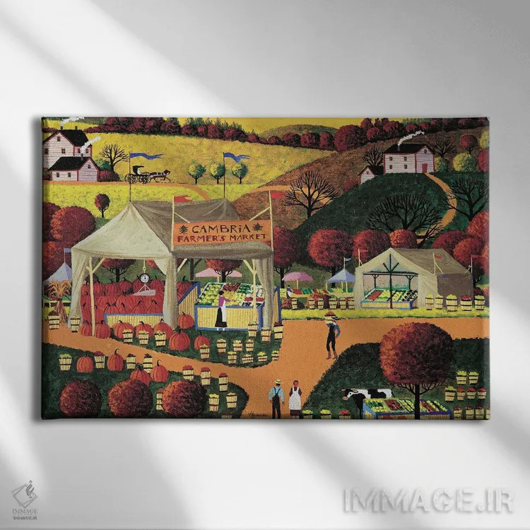 تابلو دکوراتیو بازار کشاورزان کامبریا اثر هرونیم - نمای روبهرو روی دیوار