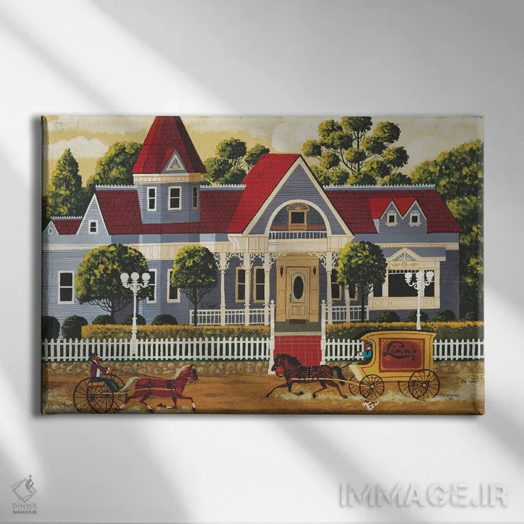 تابلو دکوراتیو خانه ویکتوریایی اثر هرونیم - نمای روبهرو روی دیوار