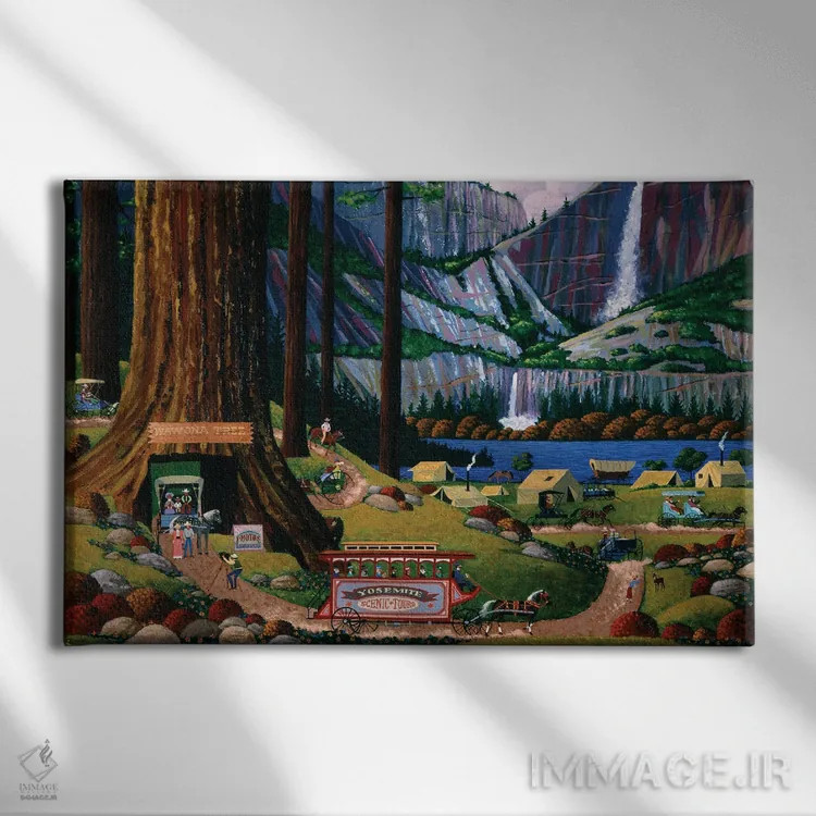 تابلو دکوراتیو اردوگاه یوسمیتی اثر هرونیم - نمای روبهرو روی دیوار