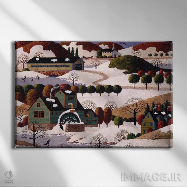 تابلو دکوراتیو زمستان در ورمونت اثر هرونیم - نمای روبهرو روی دیوار