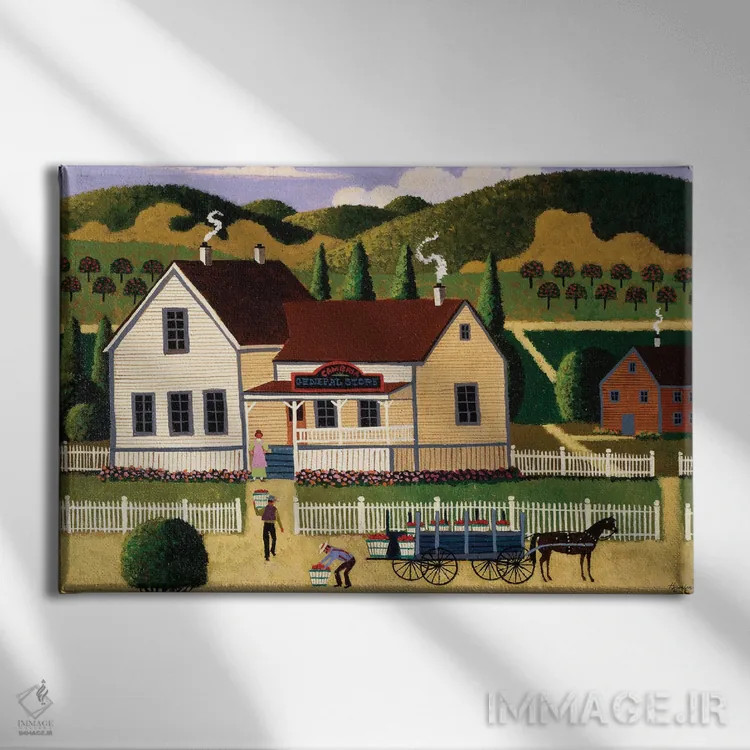 تابلو دکوراتیو فروشگاه عمومی کامبریا اثر هرونیم - نمای روبهرو روی دیوار