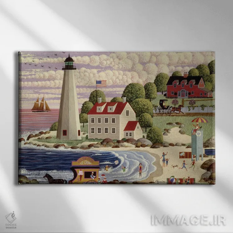 تابلو دکوراتیو جشن ساحلی کیپ کاد اثر هرونیم - نمای روبهرو روی دیوار