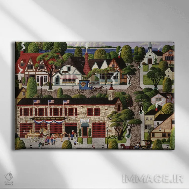تابلو دکوراتیو ایستگاه آتش نشانی کارمل اثر هرونیم - نمای روبهرو روی دیوار
