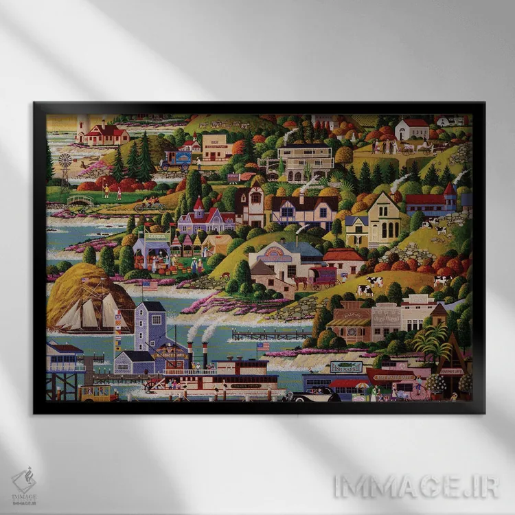 تابلو دکوراتیو کشور قلعه ها اثر هرونیم - نمای قابدار مشکی