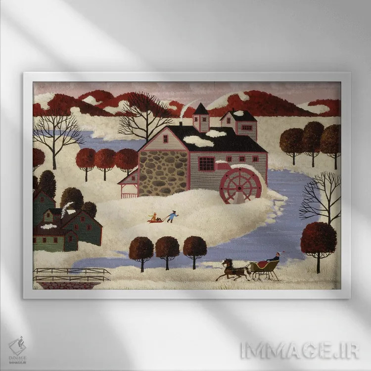 تابلو دکوراتیو زمستان در مین اثر هرونیم - نمای قابدار سفید