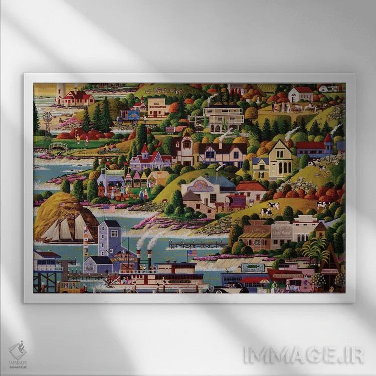 تابلو دکوراتیو کشور قلعه ها اثر هرونیم - نمای قابدار سفید