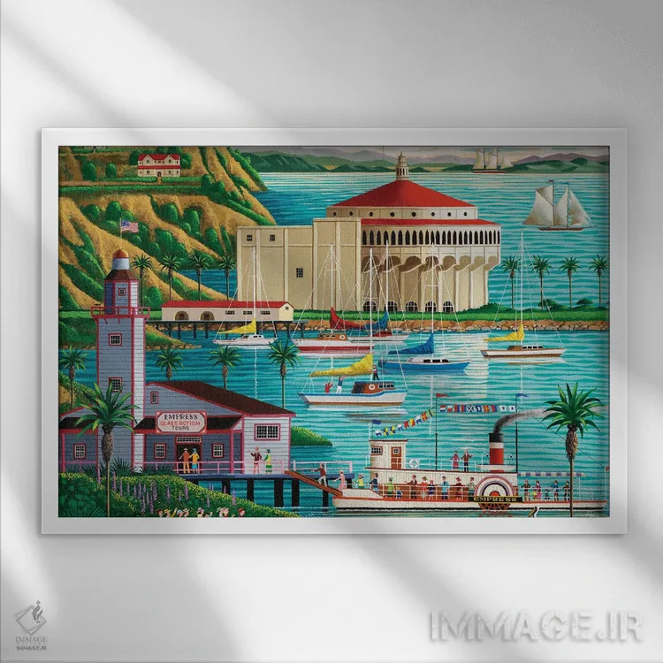 تابلو دکوراتیو کاتالینا اثر هرونیم - نمای قابدار سفید