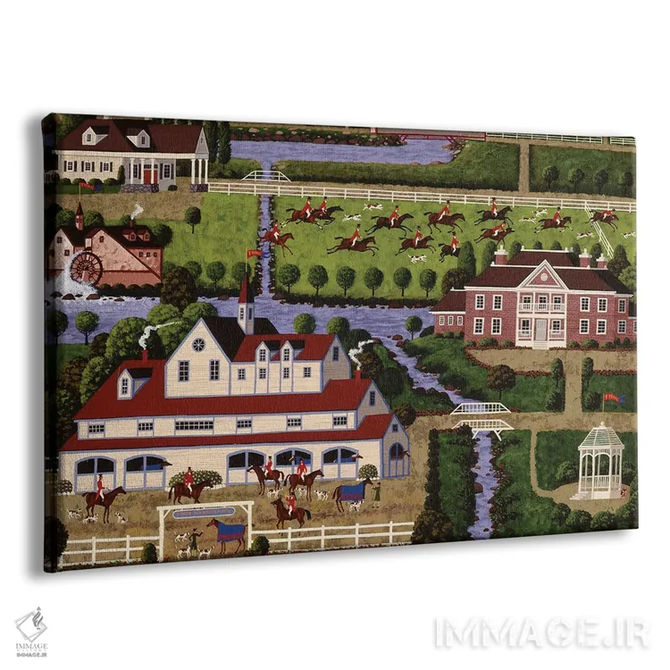 تابلو دکوراتیو تعقیب سگ های شکاری اثر هرونیم - نمای پرسپکتیو محصول