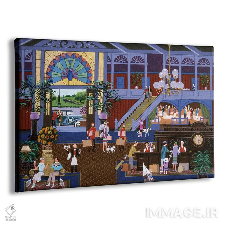 تابلو دکوراتیو پذیرش در هتل بزرگ طاووس اثر هرونیم - نمای پرسپکتیو محصول
