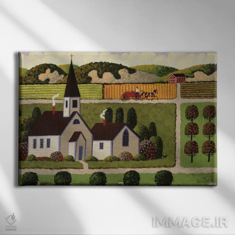 تابلو دکوراتیو کلیسای روستایی اثر هرونیم - نمای روبهرو روی دیوار
