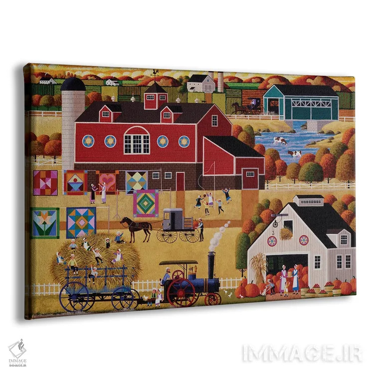 تابلو دکوراتیو برداشت محصول آمیش اثر هرونیم - نمای پرسپکتیو محصول