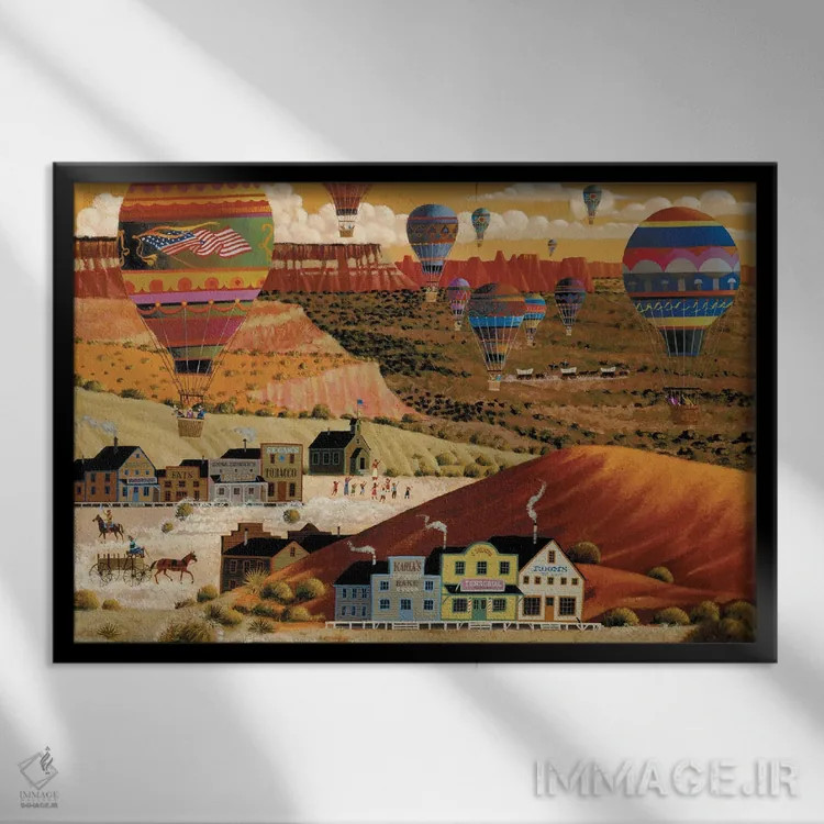 تابلو دکوراتیو مسابقه گراند کانیون اثر هرونیم - نمای قابدار مشکی