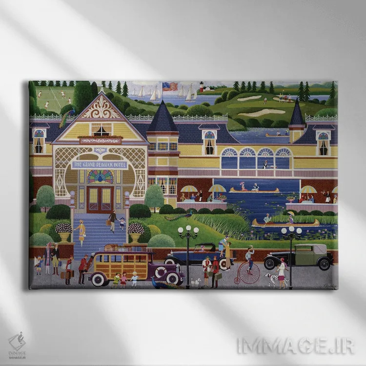 تابلو دکوراتیو هتل بزرگ طاووس اثر هرونیم - نمای روبهرو روی دیوار