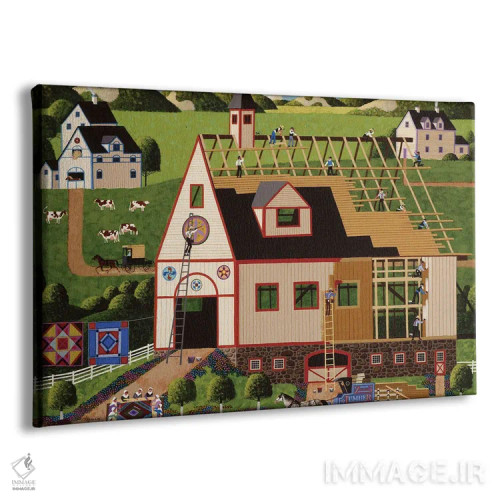 تابلو دکوراتیو ساخت انبار آمیش اثر هرونیم - نمای پرسپکتیو محصول