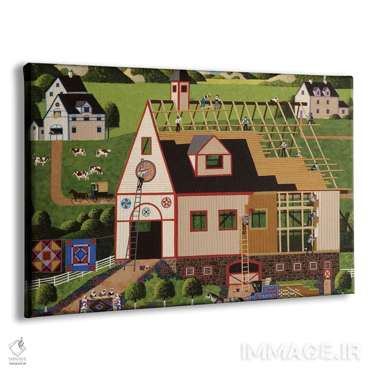 تابلو دکوراتیو ساخت انبار آمیش اثر هرونیم - نمای پرسپکتیو محصول