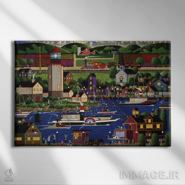 تابلو دکوراتیو کارناوال قایق تعطیلات اثر هرونیم - نمای روبهرو روی دیوار