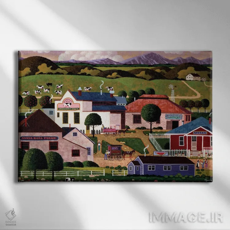 تابلو دکوراتیو آرامش و هماهنگی اثر هرونیم - نمای روبهرو روی دیوار