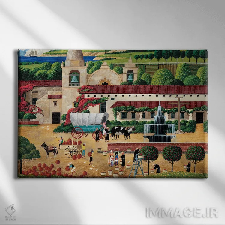 تابلو دکوراتیو برداشت محصول در کلیسا اثر هرونیم - نمای روبهرو روی دیوار