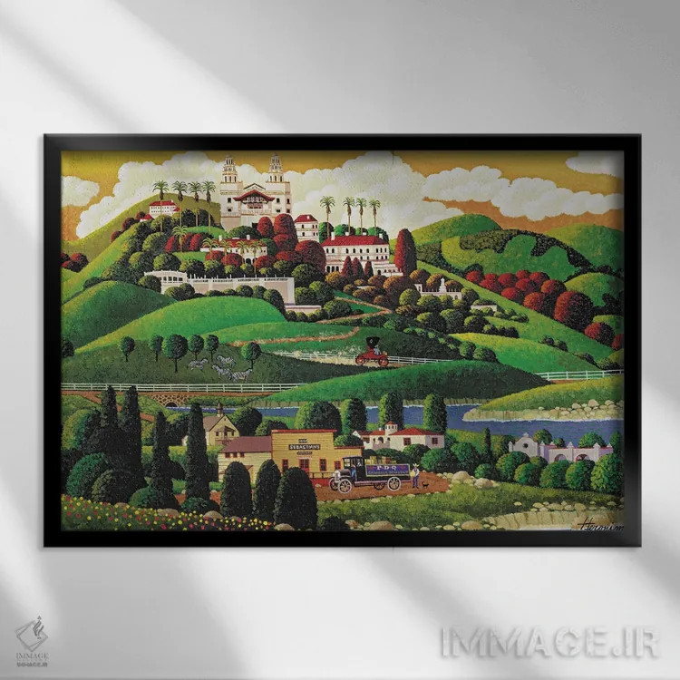 تابلو دکوراتیو قلعه هرست اثر هرونیم - نمای قابدار مشکی