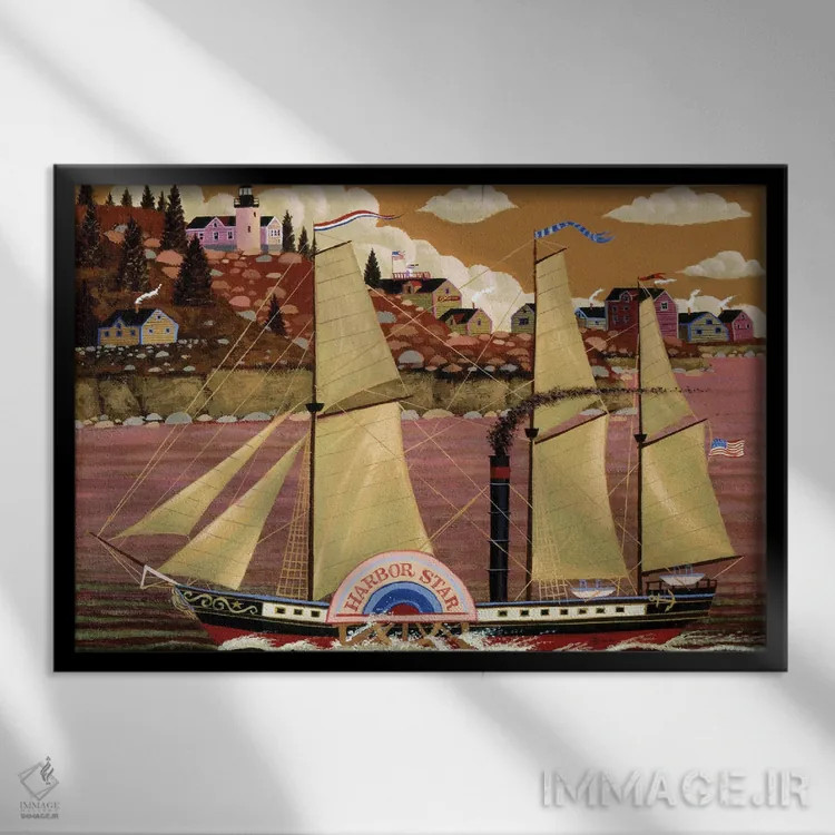 تابلو دکوراتیو ستاره بندر اثر هرونیم - نمای قابدار مشکی