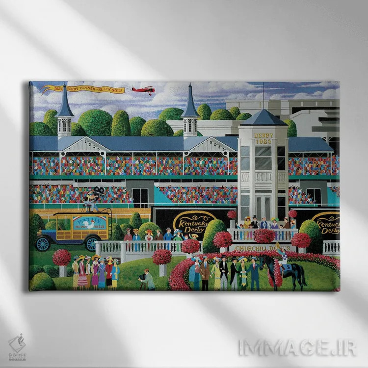 تابلو دکوراتیو دایره قهرمانان دربی کنتاکی اثر هرونیم - نمای روبهرو روی دیوار