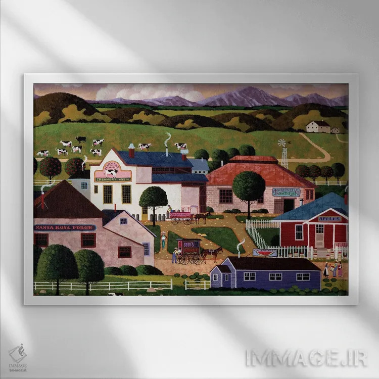 تابلو دکوراتیو آرامش و هماهنگی اثر هرونیم - نمای قابدار سفید