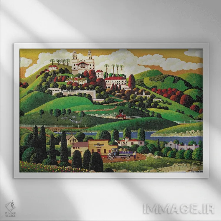 تابلو دکوراتیو قلعه هرست اثر هرونیم - نمای قابدار سفید