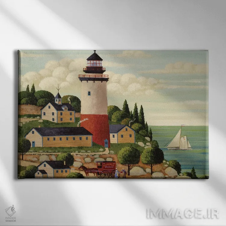 تابلو دکوراتیو تحویل به فانوس دریایی اثر هرونیم - نمای روبهرو روی دیوار