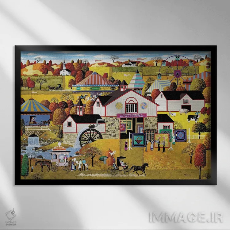 تابلو دکوراتیو بانوان لنکستر اثر هرونیم - نمای قابدار مشکی