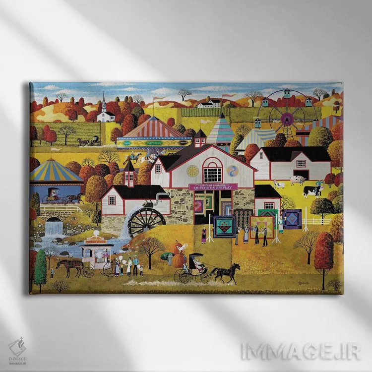 تابلو دکوراتیو بانوان لنکستر اثر هرونیم - نمای روبهرو روی دیوار