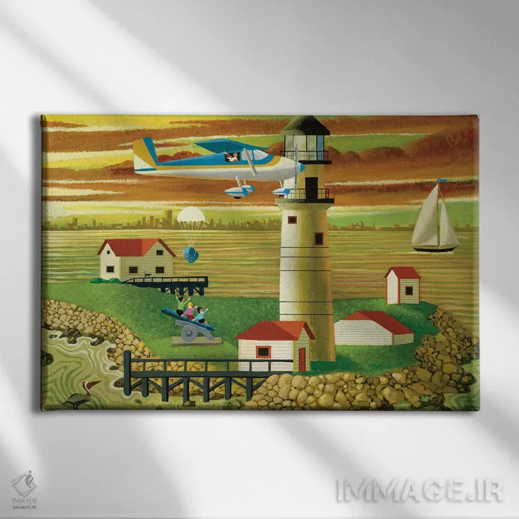 تابلو دکوراتیو تحویل به فانوس دریایی ۲ اثر هرونیم - نمای روبهرو روی دیوار