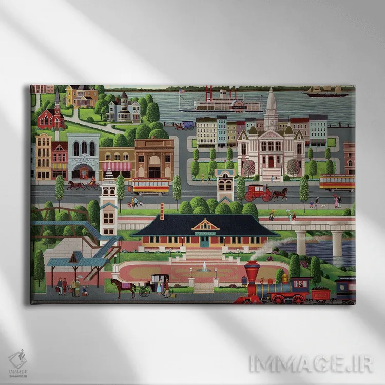 تابلو دکوراتیو Indiana,لافایت، ایندیانا اثر هرونیم - نمای روبهرو روی دیوار