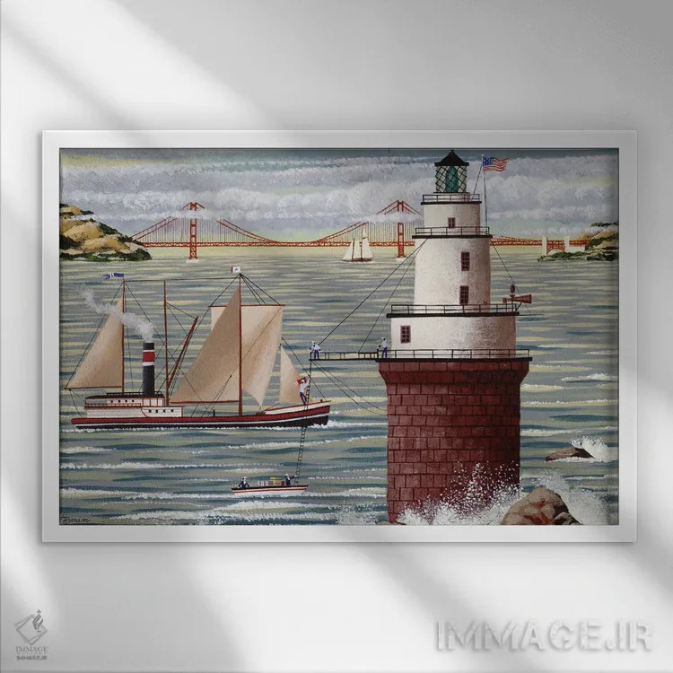 تابلو دکوراتیو تعمیرات فانوس دریایی اثر هرونیم - نمای قابدار سفید