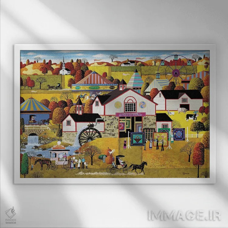 تابلو دکوراتیو بانوان لنکستر اثر هرونیم - نمای قابدار سفید