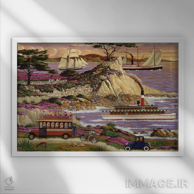 تابلو دکوراتیو سرو تنها اثر هرونیم - نمای قابدار سفید