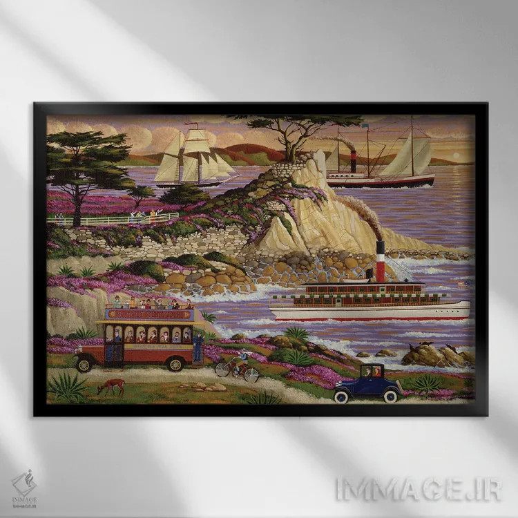 تابلو دکوراتیو سرو تنها اثر هرونیم - نمای قابدار مشکی