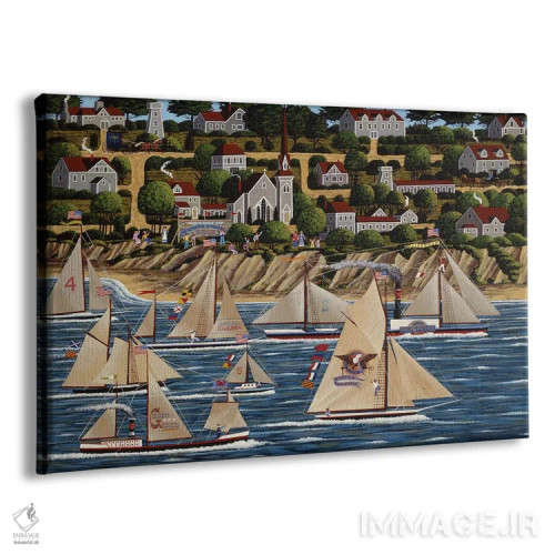 تابلو دکوراتیو مسابقه قایق رانی مندوسینو اثر هرونیم - نمای پرسپکتیو محصول