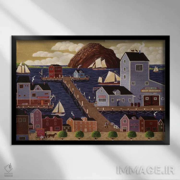 تابلو دکوراتیو خلیج مورو اثر هرونیم - نمای قابدار مشکی