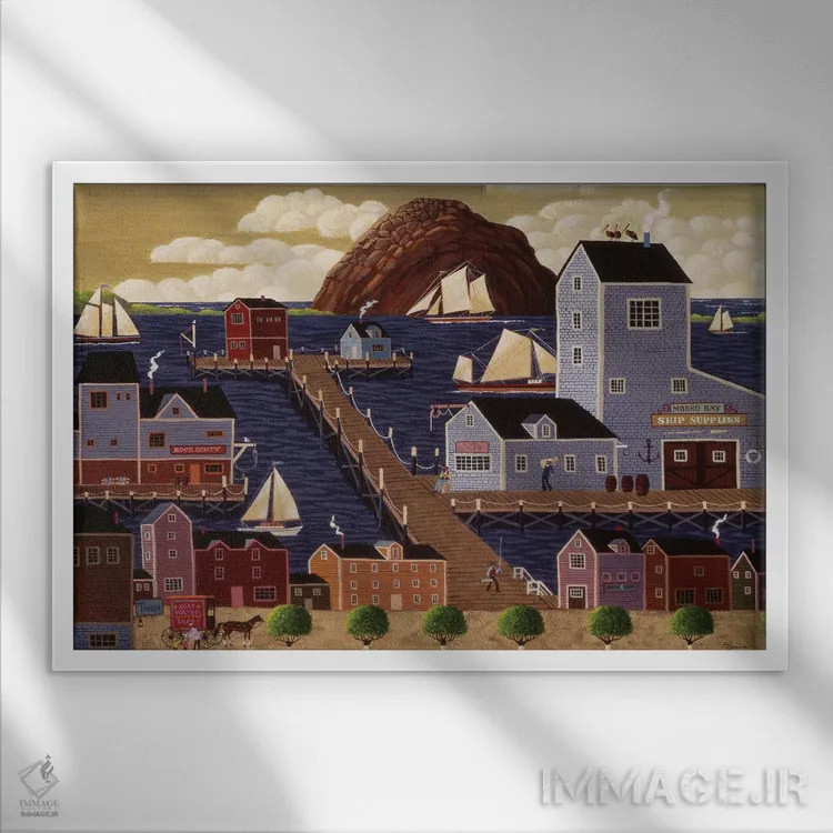 تابلو دکوراتیو خلیج مورو اثر هرونیم - نمای قابدار سفید