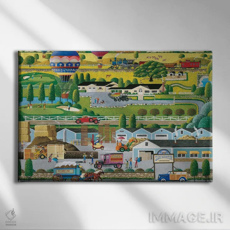 تابلو دکوراتیو مزرعه قارچ اثر هرونیم - نمای روبهرو روی دیوار