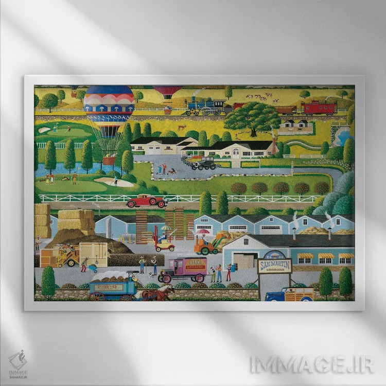 تابلو دکوراتیو مزرعه قارچ اثر هرونیم - نمای قابدار سفید