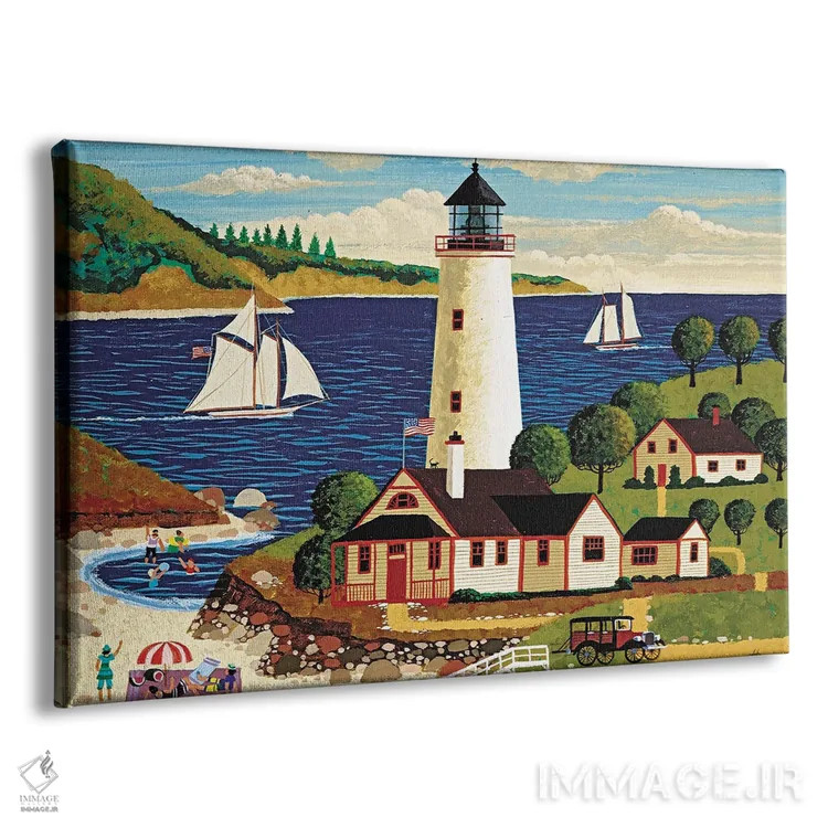 تابلو دکوراتیو گردش در کنار فانوس دریایی اثر هرونیم - نمای پرسپکتیو محصول