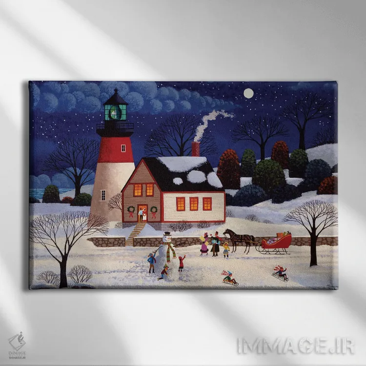 تابلو دکوراتیو در نور قبل از کریسمس اثر هرونیم - نمای روبهرو روی دیوار