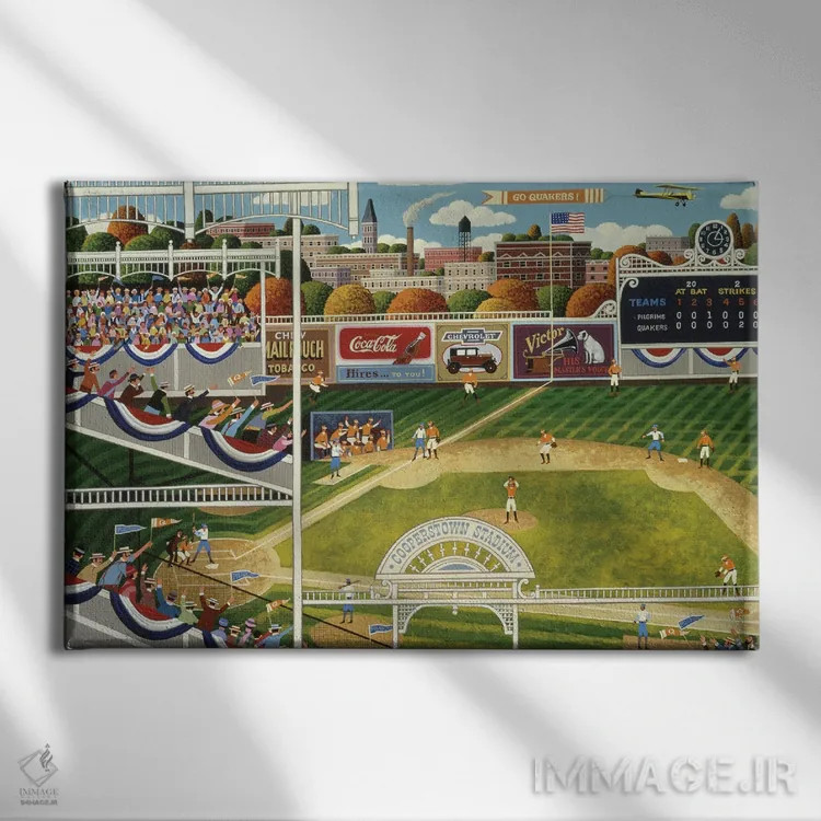 تابلو دکوراتیو در بازی قدیمی بیسبال اثر هرونیم - نمای روبهرو روی دیوار