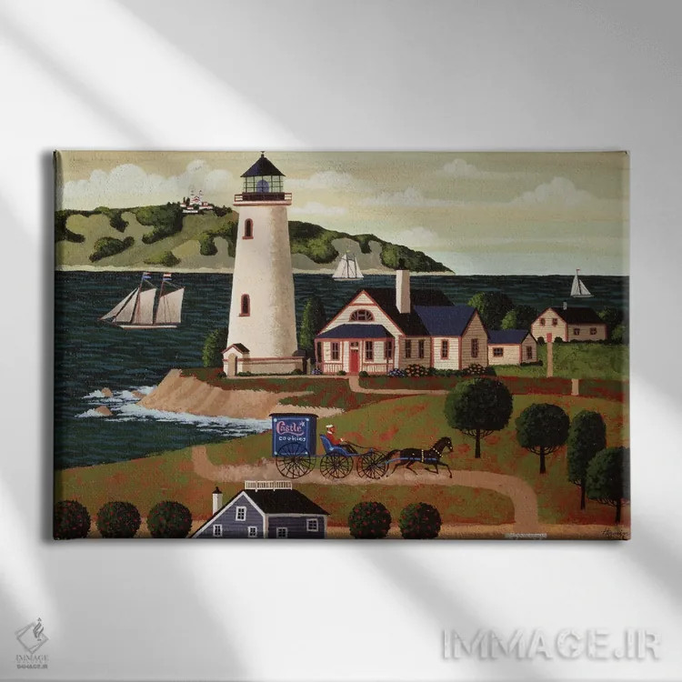 تابلو دکوراتیو فانوس دریایی پیدراس بلانکاس اثر هرونیم - نمای روبهرو روی دیوار