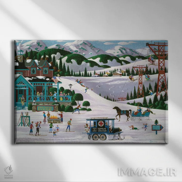 تابلو دکوراتیو کلبه پاین ریج اثر هرونیم - نمای روبهرو روی دیوار