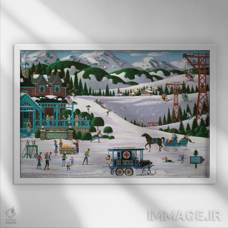 تابلو دکوراتیو کلبه پاین ریج اثر هرونیم - نمای قابدار سفید