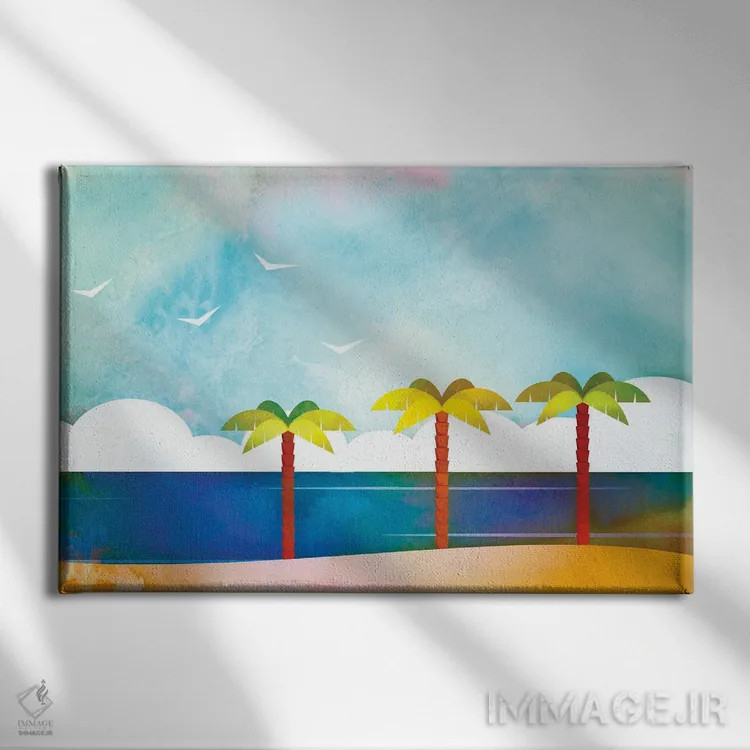 تابلو دکوراتیو نسیم دریایی استوایی اثر آندریا هازه - نمای روبهرو روی دیوار