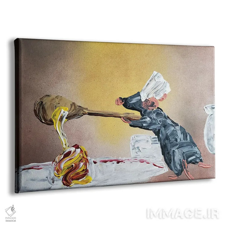 تابلو دکوراتیو رمی در حال آشپزی اثر اندرو هار - نمای پرسپکتیو محصول