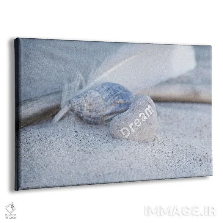 تابلو دکوراتیو ساحل با قلب رویایی اثر آندریا هازه - نمای پرسپکتیو محصول